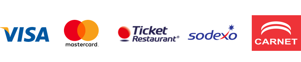 Aceptamos Visa, Mastercard, Ticket Restaurant, Sodexo y Carnet